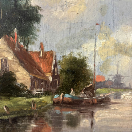 Handcrafted Landscape Oil Painting "Thatched Cottage" Elegant Small Artwork Holland Art Shop