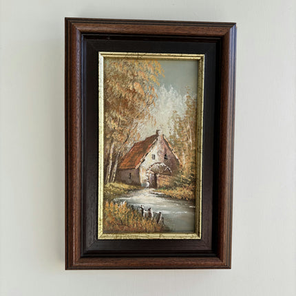 Detailed Landscape Oil Painting "Thatched Cottage" Elegant Small Artwork Holland Art Shop