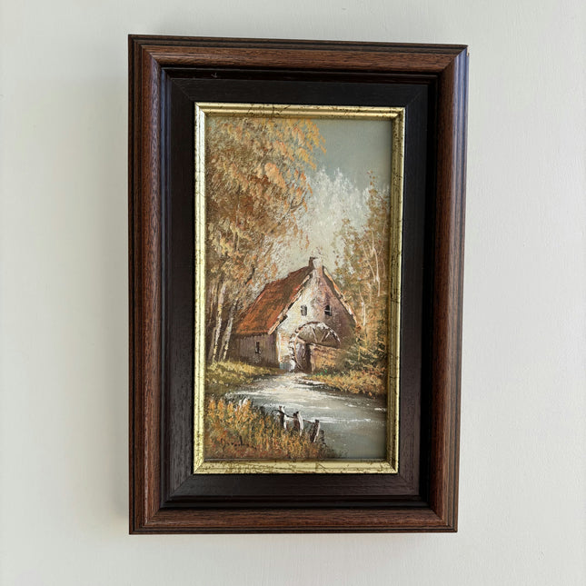 Detailed Landscape Oil Painting "Thatched Cottage" Elegant Small Artwork Holland Art Shop