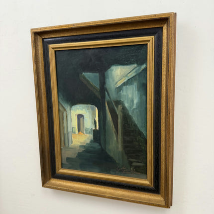 Elegant Cityscape Oil Painting "Stone Passage" Expressive Art Holland Art Shop