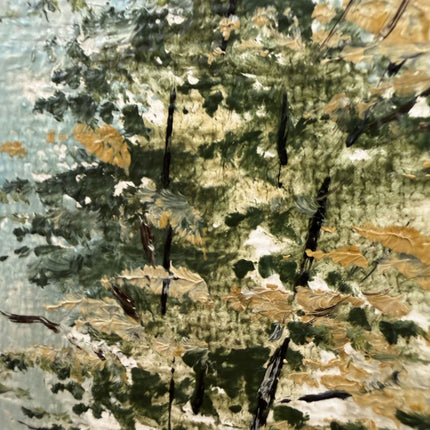 Expressive Landscape Oil Painting "Wooden Frame" Handcrafted Small Artwork Holland Art Shop