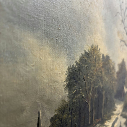 Vintage Winter Landscape Oil Painting "Lonely Tree" Traditional Art Holland Art Shop