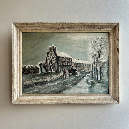 Authentic Winter Landscape Oil Painting "Snowy Cottage" Detailed Artwork Holland Art Shop