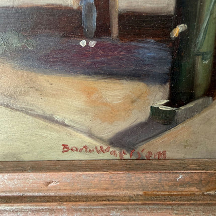 Vintage Landscape Oil Painting "White Cottage" Traditional Small Artwork Holland Art Shop
