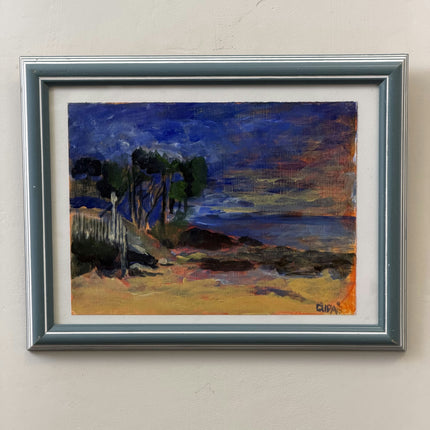Handcrafted Seascape Acrylic Paint "Framed Painting" Refined Small Art Holland Art Shop