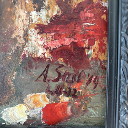 Expressive Oil Painting Flowery Still Life "White Rose" Classic Small Art Holland Art Shop
