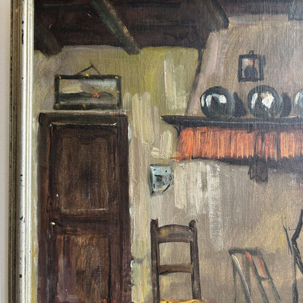Timeless Interior Oil Painting "Wooden Chair" Traditional Artwork Holland Art Shop