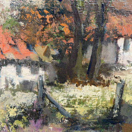 Traditional Landscape Oil Painting "Thatched Cottage" Original Large Art Holland Art Shop
