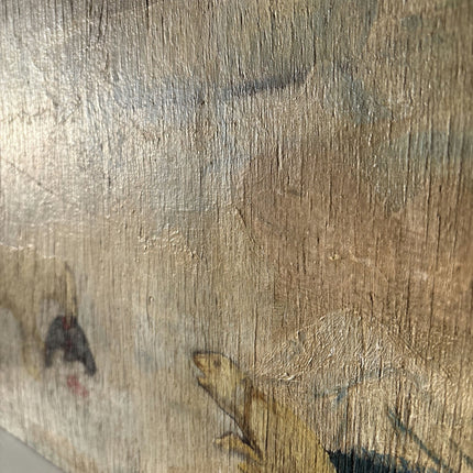 Expressive Animals Oil Painting "Golden Dog" Fine Small Artwork - HollandArtShop