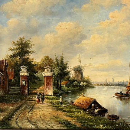 Expressive Oil Painting Figurative "River Scene" Traditional French Art - HollandArtShop