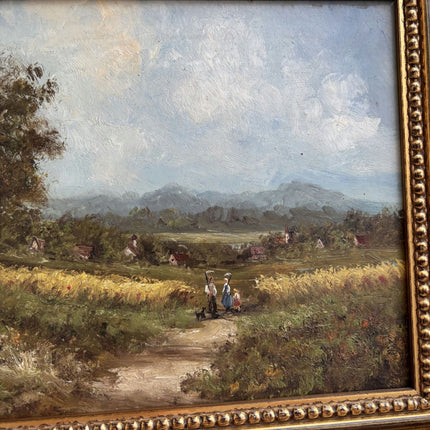 Expressive Oil Painting Landscape "Country Walkers" Original Medium Artwork - HollandArtShop