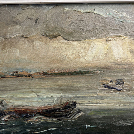Expressive Oil Painting Seascape "Fishing Boats" Wonderful Belgique Art - HollandArtShop
