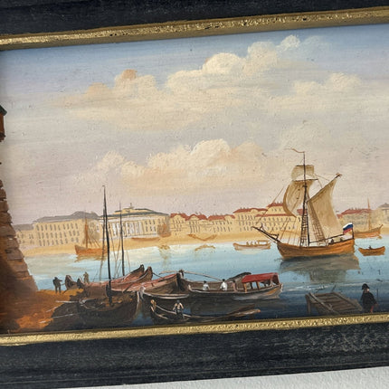 Expressive Seascape Oil Painting "Sailing Vessel" Vintage Small Artwork - HollandArtShop