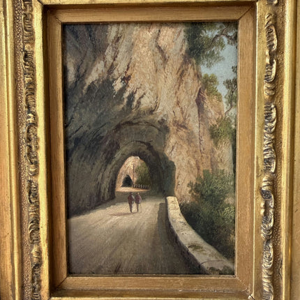 19th Century Antique Landscape Oil Painting "Mossy Ground" Small Art Holland Art Shop