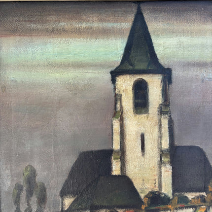 Vintage Landscape Oil Painting "Church Tower" Elegant Art Holland Art Shop