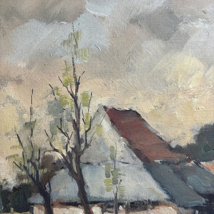 Timeless Landscape Oil Painting "Thatched Roof" Handcrafted Art Holland Art Shop