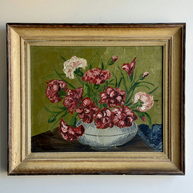 Rustic Floral Still Life Oil Painting "Pink Bouquet" Original Art Holland Art Shop