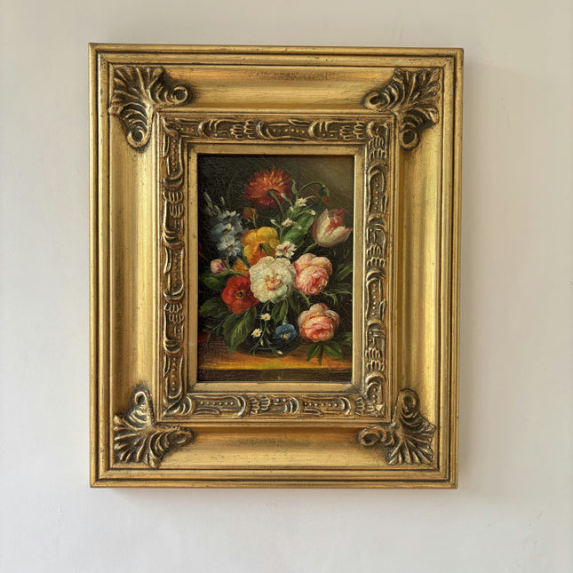 Expressive Floral Still Life Oil Painting "Flower Bouquet" Refined Small Art Holland Art Shop