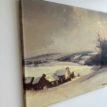 Traditional Winter Landscape Oil Painting "Snowy Houses" Detailed Art Holland Art Shop