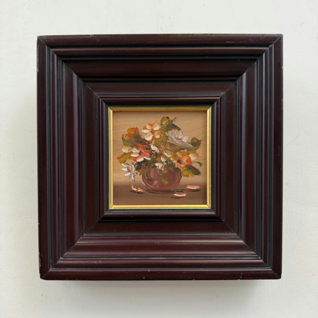 Classic Floral Still Life Oil Painting "Flower Vase" Vintage Small Art Holland Art Shop