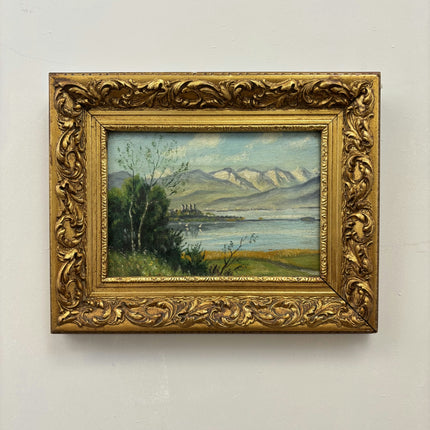 Rustic Landscape Oil Painting "Gilded Frame" Expressive Small Artwork Holland Art Shop