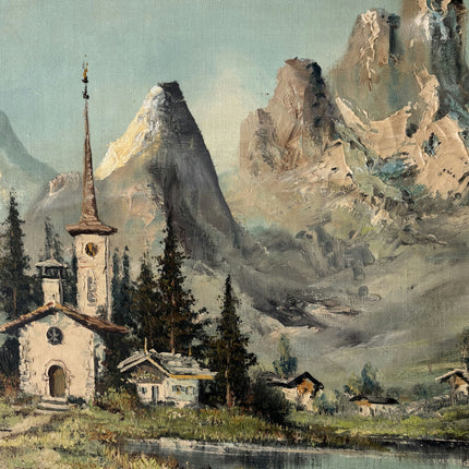 Elegant Interior Oil Painting "Mountain Church" Detailed Artwork Holland Art Shop