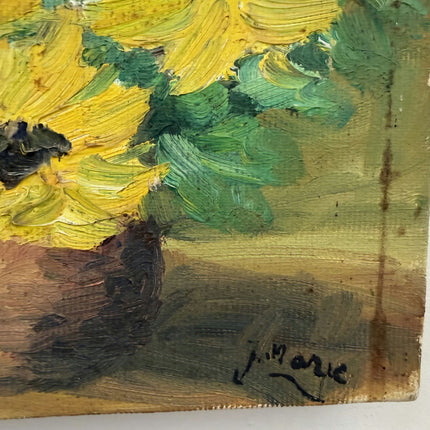 Original Flowery Still Life Oil Painting "Sunflower Vase" Classic Small Art Holland Art Shop