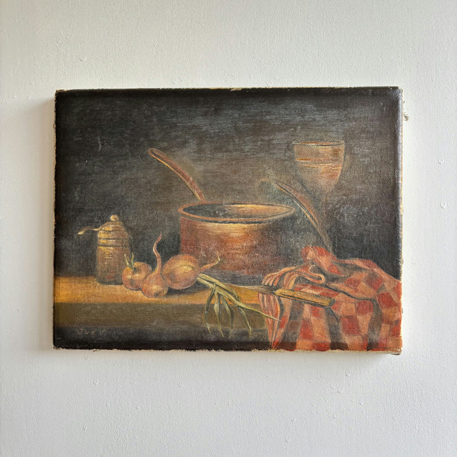 Detailed Still Life Oil Painting "Copper Pot" Refined Small Art Holland Art Shop