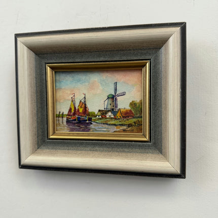 Authentic Scenery Oil Painting "Sailing Boats" Original Small Art Holland Art Shop