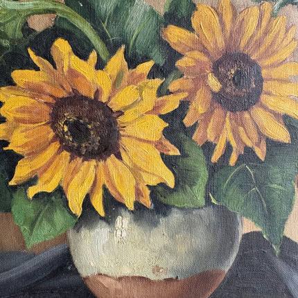 Expressive Floral Still Life Oil Painting "Sunflower Vase" Traditional Art Holland Art Shop
