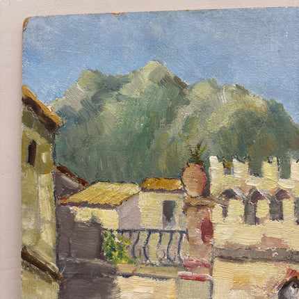 Vintage Cityscape Oil Painting "Arched Gate" Rustic Italian Artwork Holland Art Shop