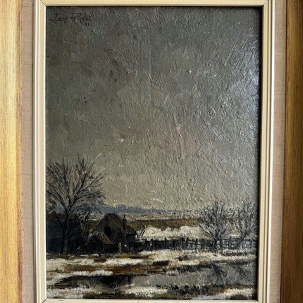 Authentic Winter Landscape Oil Painting "Framed Painting" Detailed Art Holland Art Shop