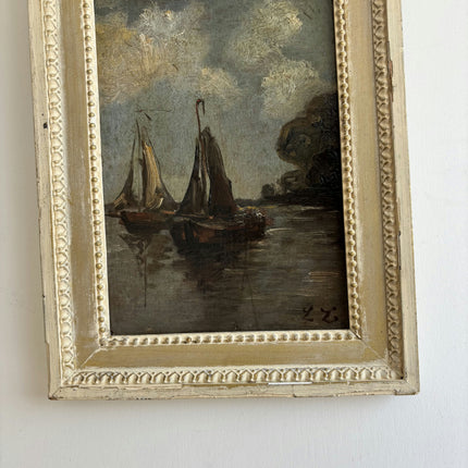 Traditional Harbor Scene Oil Painting "Sailing Boat" Expressive Dutch Artwork Holland Art Shop