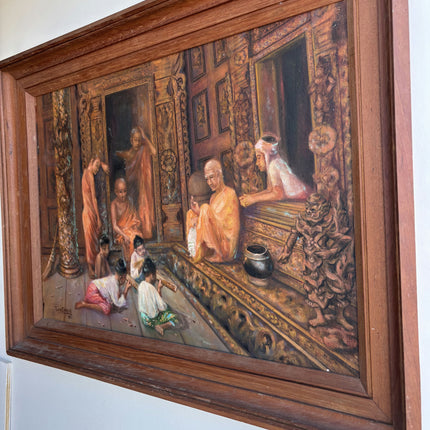 Authentic Figurative Oil Painting "Wooden Frame" Rustic Large Art Holland Art Shop
