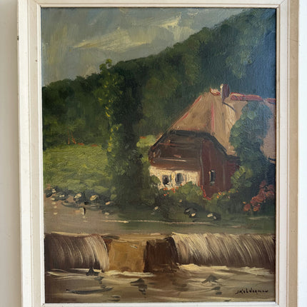 Refined Landscape Oil Painting "Thatched Roof" Original Art Holland Art Shop