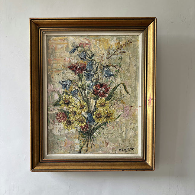 Detailed Flowery Still Life Oil Painting "Vase Flowers" Elegant Small Art Holland Art Shop