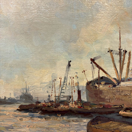 Rustic Seascape Oil Painting "Cargo Ship" Traditional Large Art Holland Art Shop