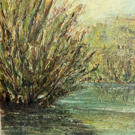 Refined Landscape Oil Painting "Tall Reedbrush" Elegant Art Holland Art Shop
