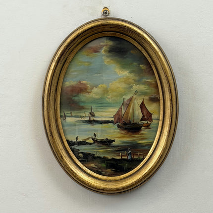 Handcrafted Oil Painting "Sailing Boat" Timeless Small Art Holland Art Shop