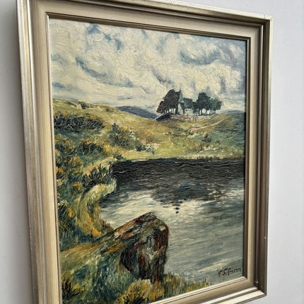 Handcrafted Landscape Oil Painting "Thatched Cottage" Refined Artwork Holland Art Shop