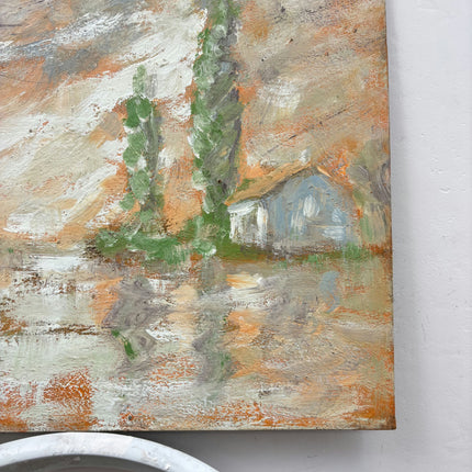 Rustic Landscape Oil Painting "Abstract Canvas" Original Art Holland Art Shop