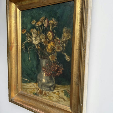 Elegant Oil Painting "Sunflower Vase" Vintage Art Holland Art Shop