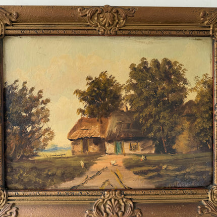 Elegant Landscape Oil Painting "Thatched Cottage" Original Art Holland Art Shop