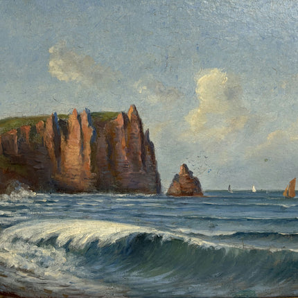 Vintage Interior Oil Painting "Framed Seascape" Rustic Art Holland Art Shop