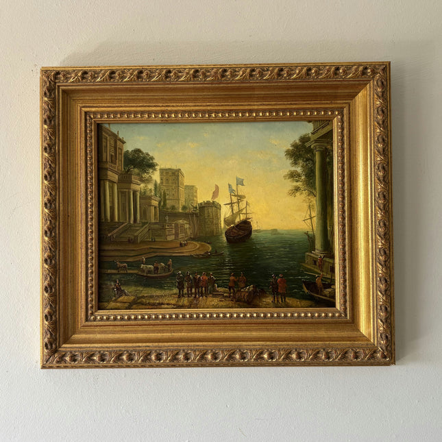 Handcrafted Interior Oil Painting "Golden Frame" Vintage Small Artwork Holland Art Shop