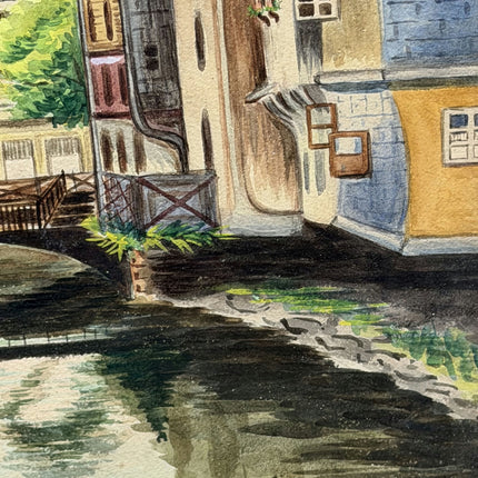 Expressive Cityscape Aquarel "Framed Back" Traditional Artwork Holland Art Shop