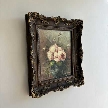 Elegant Floral Still Life Oil Painting "Pink Roses" Refined Art Holland Art Shop