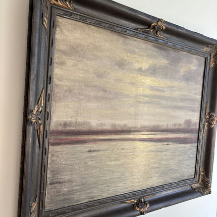 Rustic Seascape Oil Painting "Ornate Frame" Original Large Artwork Holland Art Shop
