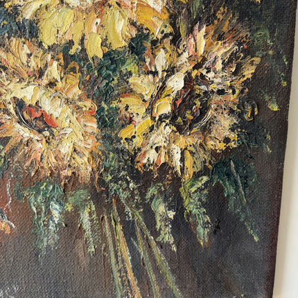 Rustic Floral Still Life Oil Painting "Yellow Bouquet" Traditional Large Art Holland Art Shop