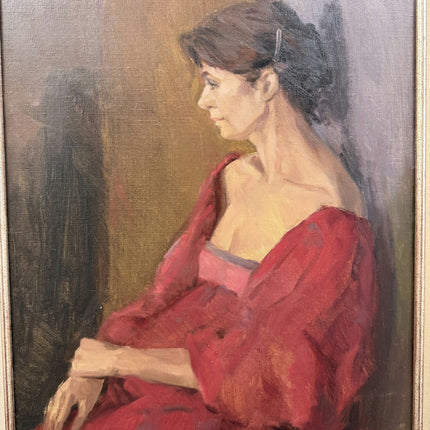 Vintage Portrait Oil Painting "Seated Woman" Authentic Large Art Holland Art Shop